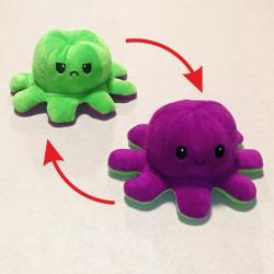 Oboustranná plyšová chobotnice fialovo-zelená