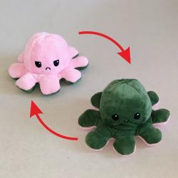 Oboustranná plyšová chobotnice zeleno-růžová