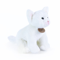 Plyšová kočka bílá sedící 24 cm ECO-FRIENDLY