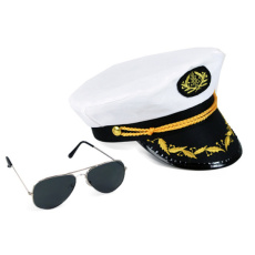 Sada kapitán čepice s brýlemi pro dospělé