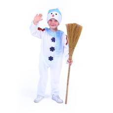 Dětský kostým sněhulák s čepicí a modrou šálou (S)