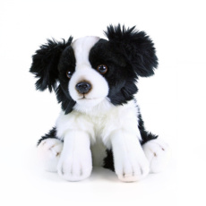Plyšový pes border kolie sedící 30 cm ECO-FRIENDLY