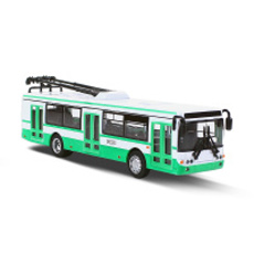 Kovový trolejbus zelený 16 cm