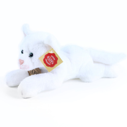 Plyšová kočka ležící bílá 22 cm ECO-FRIENDLY